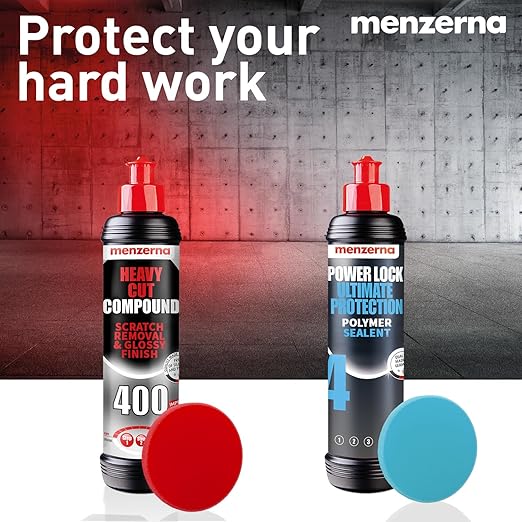 menzerna Scratch and Swirl Remover Kit I Car polishing Set with Menzerna Heavy Cut 400 and 3,5 Inch Polishing Pad I Deep Scratch Repair Kit for All Types of Vehicles