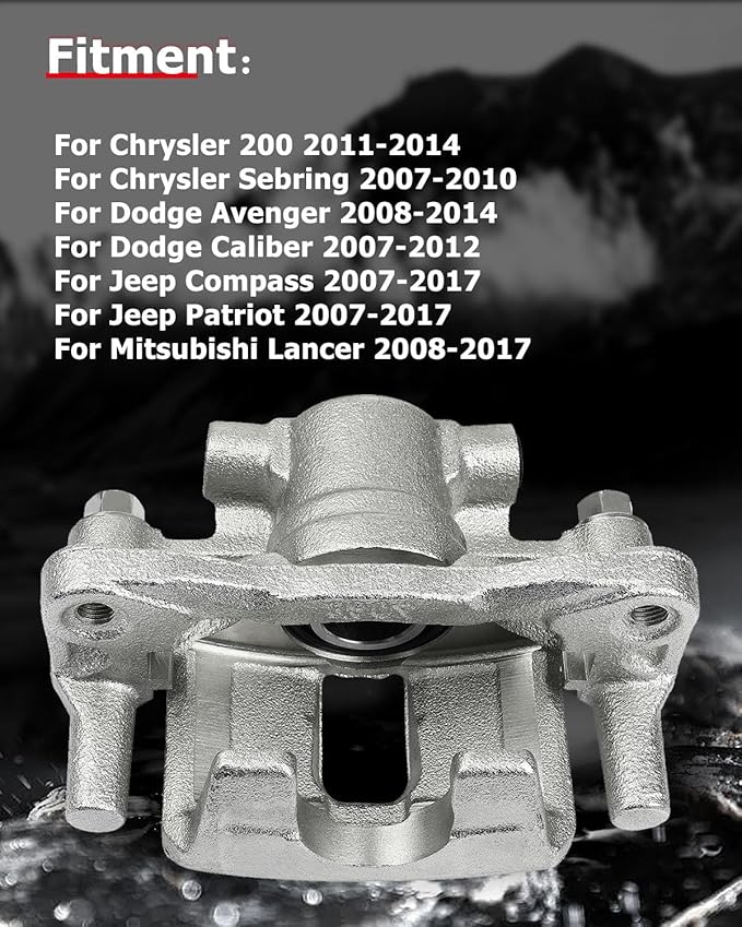 cciyu Rear Left Brake Caliper Assembly w/Bracket 18B5039 For Chrysler For 200/For Cirrus/For Sebring,For Dodge For Avenger/For Caliber,For Jeep For Compass/For Patriot,For Mitsubishi For Lancer