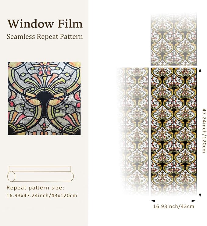 3D Vintage Stained Glass Window Film - Image 4