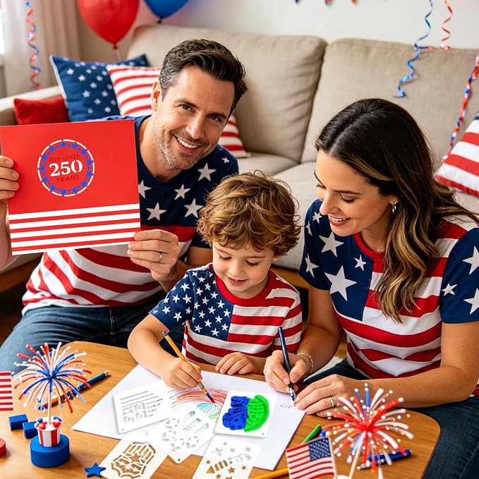 72 PCS 3x3 Inch Independence Day Stencils - Image 7