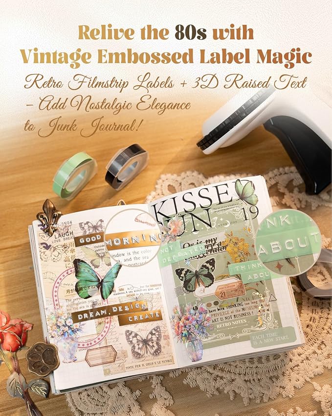 Embossing Label Maker, Scrapbook Supplies Junk Journal Kit, Vintage Embossed - Image 3