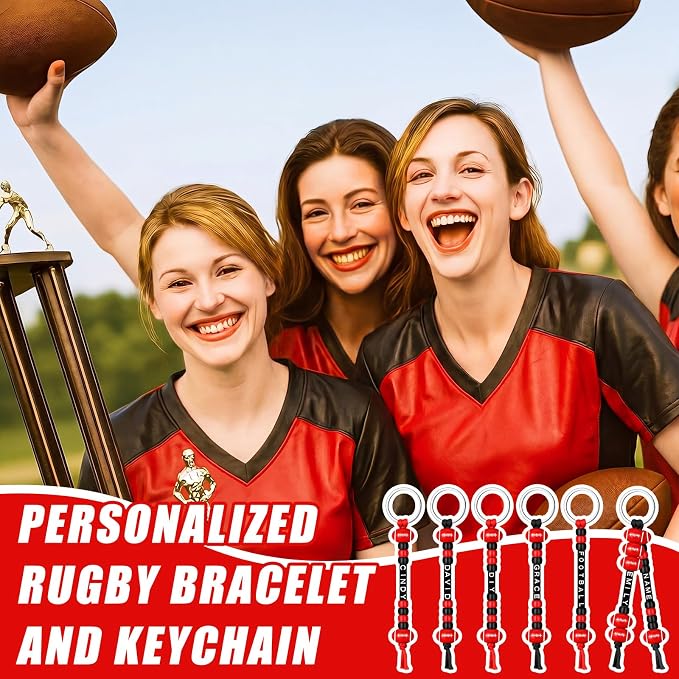 Landical 564 Pcs Football Keychain Making Kit DIY Football Bead Key Chain Craft - Image 6