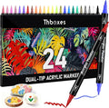 Thboxes 24 Colors Acrylic Paint Markers by Thboxes