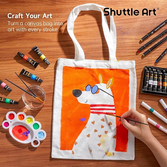 Shuttle Art Fabric Paint, 15 x 12ml Tubes Permanent Soft Fabric Paint - Image 8