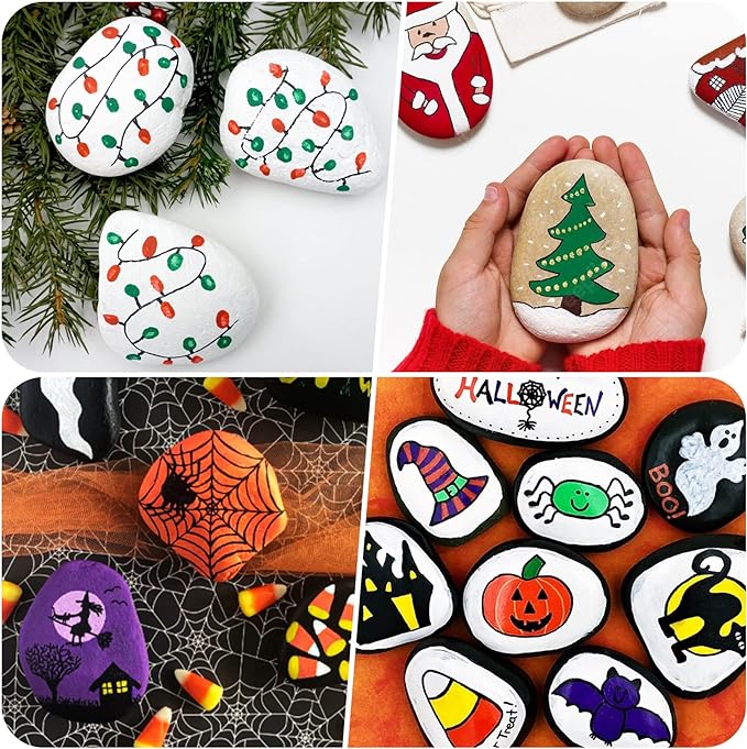 River Rocks for Painting 25 Pcs Large 2-3 Inch Flat Smooth Painting Stones - Image 6