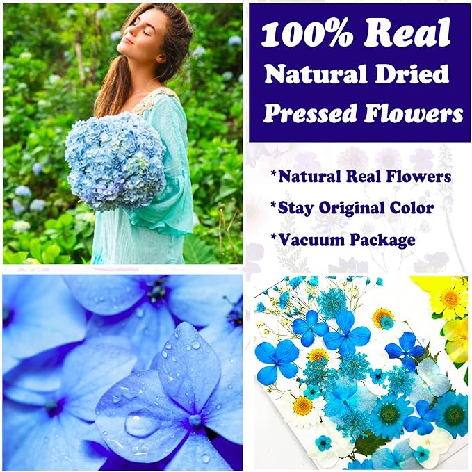 152 Pcs Dried Pressed Flowers for Resin and Nails, Real Natural Flowers Leaves - Image 2