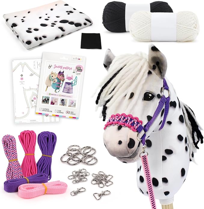 kullaloo DIY Hobby Horse Sewing Material Kit Make a Leopard-Spotted Stick Pony by kullaloo