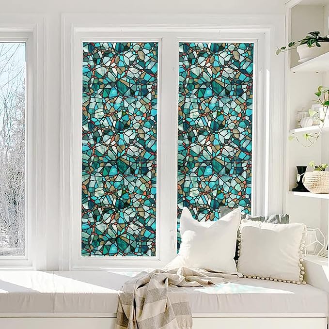 funlife Original Hand-Drawn Faux Stained Glass Window Film, Double-Sided Static - Image 9