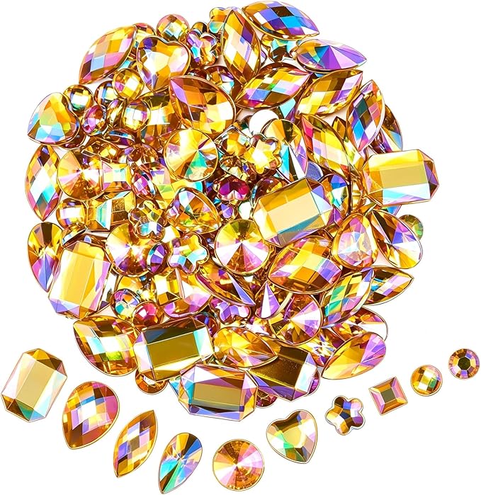 1200 Pcs AB Rhinestones for Bedazzling, Rainbow Effect Craft Gems for Crafting by Unknown