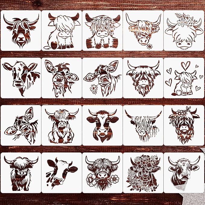 Junkin 20 Pcs Stencil for Painting Stencil Reusable DIY Drawing Template by Junkin