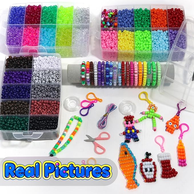 JULIMAIDONG 11000Pcs Pony Beads, Beads - Image 5