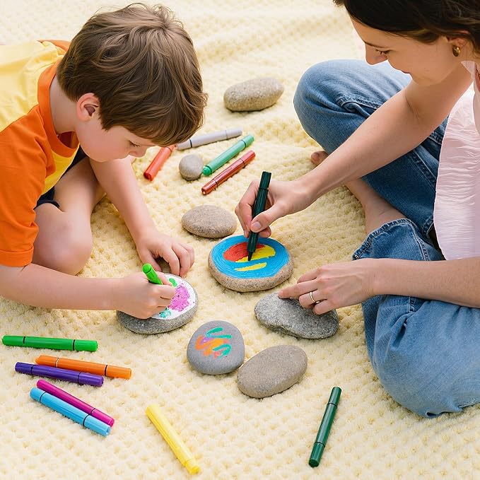 Simetufy 15pcs Rocks for Painting, Flat & Smooth River Rocks for Arts & DIY - Image 5