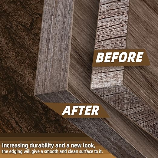 GSCIT Club Walnut Edge Banding, 1 1/2 inch x 10ft roll of Veneer Edge Banding -Pre-glued Flexible, Real Wood Tape Banding for Cabinet Repair Furniture Restoration, (ZYKJ-1 1/2-10-Walnut)