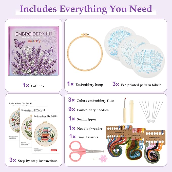 3 Sets Embroidery Kit for Beginners - Image 2