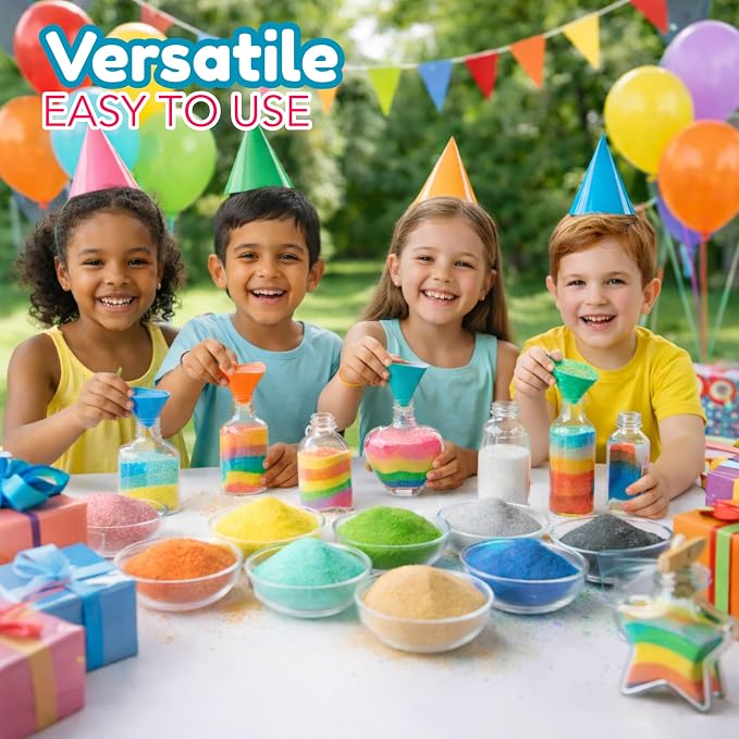 4E's Novelty 12 Lbs Colored Craft Sand -15 Colors, 0.8 lb Bags, Non-Toxic Fine - Image 4