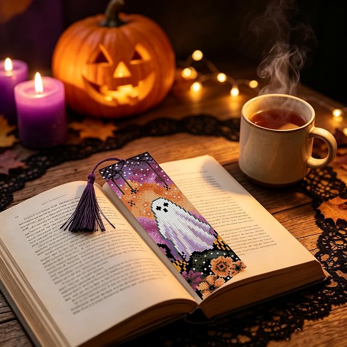 Paintcolor 6 Pc Halloween Cross Stitch Bookmark Kit - Image 4