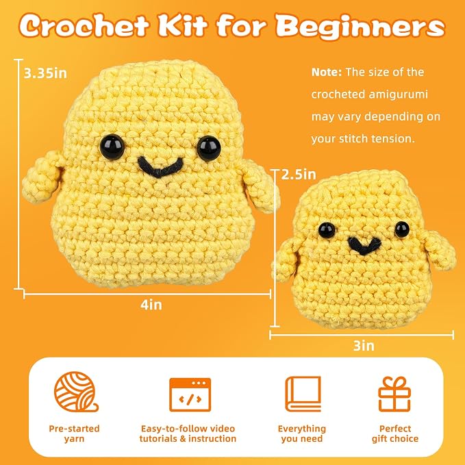 WaldyWop Crochet Kit for Beginners: 2 PCS Easy Complete Knitting Kit - Image 3
