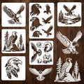 INFUNLY 6Pcs Eagles Painting Stencil by INFUNLY