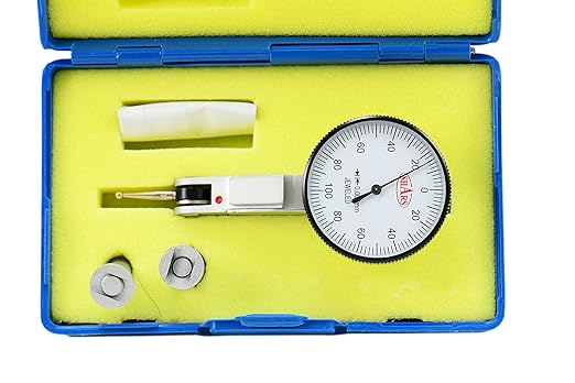 Shars .2mm x .002mm Dial Test Indicator in Fitted Case, White Face 303-3201 P]