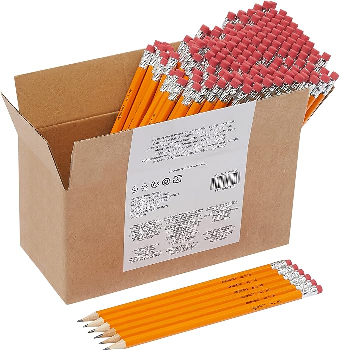 Amazon Basics Presharpened Wood Cased #2 HB Pencils by AmazonBasics
