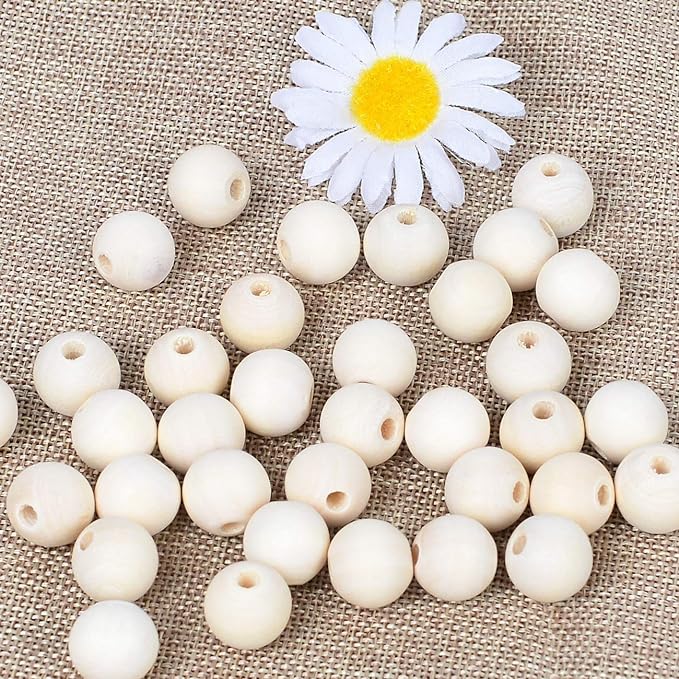 300pcs 20mm Wood Beads Natural Unfinished Round Wooden Loose Beads Wood Spacer - Image 4
