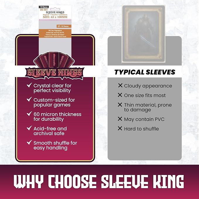 Sleeve Kings Standard Card Sleeves – 110 Count, Large Size, Compatible - Image 6