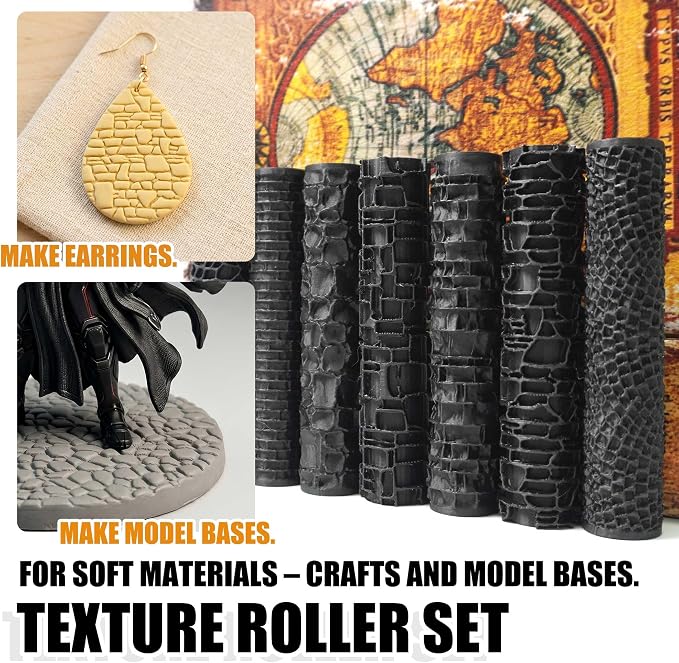 Texture Roller Set – 7-Pattern 3D-Printed Miniature Terrain Rollers - Image 3