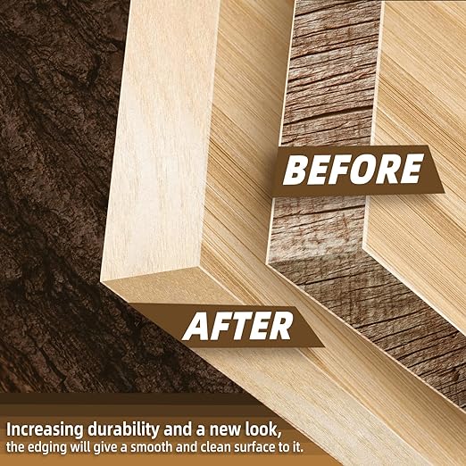 GSCIT Club Birch Edge Banding, 7/8 inch x 250ft roll of Veneer Edge Banding -Pre-glued Flexible, Real Wood Tape Banding for Cabinet Repair Furniture Restoration