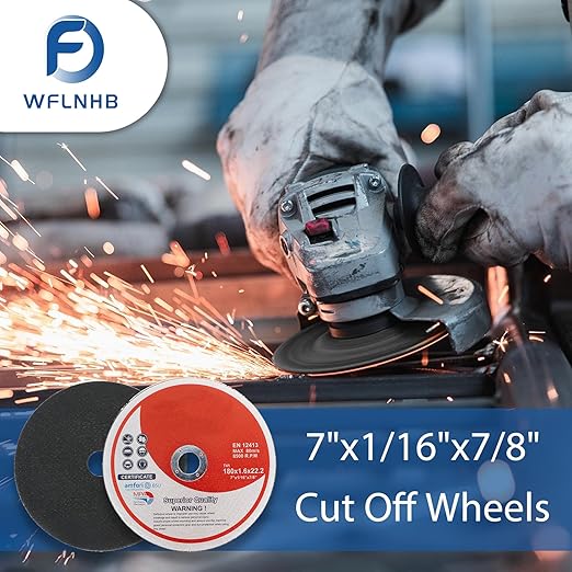 100 Pack 7 Inch Cut Off Wheels for Metal and Stainless Steel Cutting Discs for Angle Grinders 7 x 1/16 x 7/8 Inch
