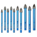 Masonry Drill Bit BRSCHNITT 3/16",1/4"*4,5/16"*2,3/8"*2,1/2" Carbide Tips Concrete Drill Bit Set for Pots Bottles Ceramic Tile Glass Brick Ceramic Triangle Shank