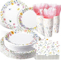 Pickmesh 400 Pcs Wildflower Party Supplies Floral Baby in Bloom Tableware by Pickmesh