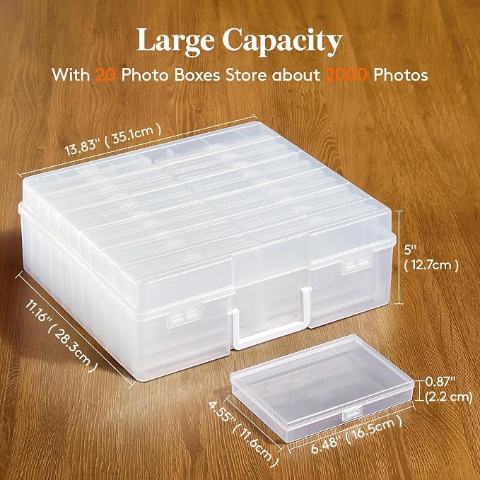 Lifewit 20 Pcs Photo Storage Box, Photo Albums 4x6 Pictures, Acid-Free - Image 3
