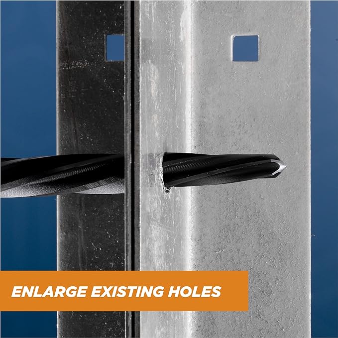 1/2" Bridge/Construction Reamer, M35 HSS Taper Chucking Reamer Drill Bit for Steel Alloy Aluminum Metal Wood Plastic, 1/2” Shank Chuck, Spiral Flutes, to Enlarge/Align Holes