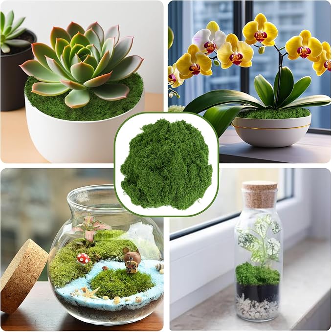 Fake Green Moss for Potted Plants, Artificial Moss for Crafts Indoor, DIY Table - Image 8