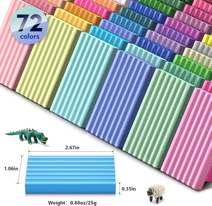 Aestd-ST Polymer Clay Kit 72 Colors, Oven Bake Modeling Clay - Image 2