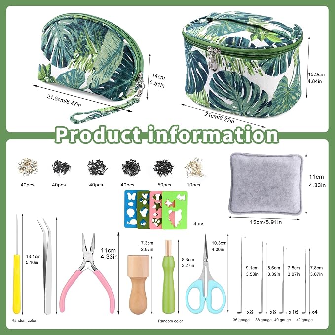 IMZAY 304 Pcs Needle Felting Kit, Wool Roving 50 Colors Set, Needle Felting - Image 2