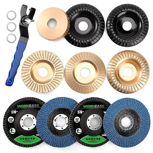 14pcs Wood Carving Disc Set for 4 in 4.5 in Angle Grinder | For Quick Rough - Image 8