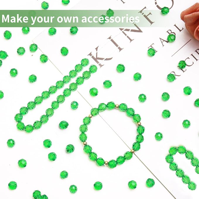 BONNY BOXX 2000pcs 4mm Acrylic Faceted Round Crystal Beads Transparent Deep - Image 4