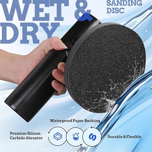 20PCS 6 inch Silicon Carbide Sanding Discs 7000 Grit, Wet Dry Orbital Sander Hook and Loop Sandpaper Disc Ultra Fine Grit, Best for Metal,Automotive Precision Polishing