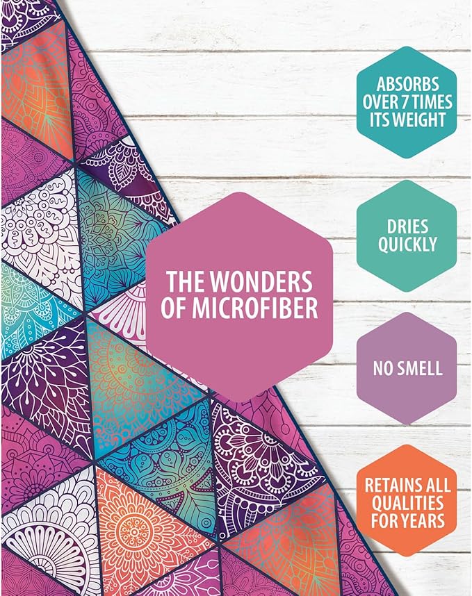VENTURE 4TH Microfiber Beach Towel: Quick-Dry, Compact, Sand-Free, Absorbent, Sandproof and Lightweight - Perfect for Camping, Beach, and Roadtrips (Bohemian Summer Design | 35x78 inches)