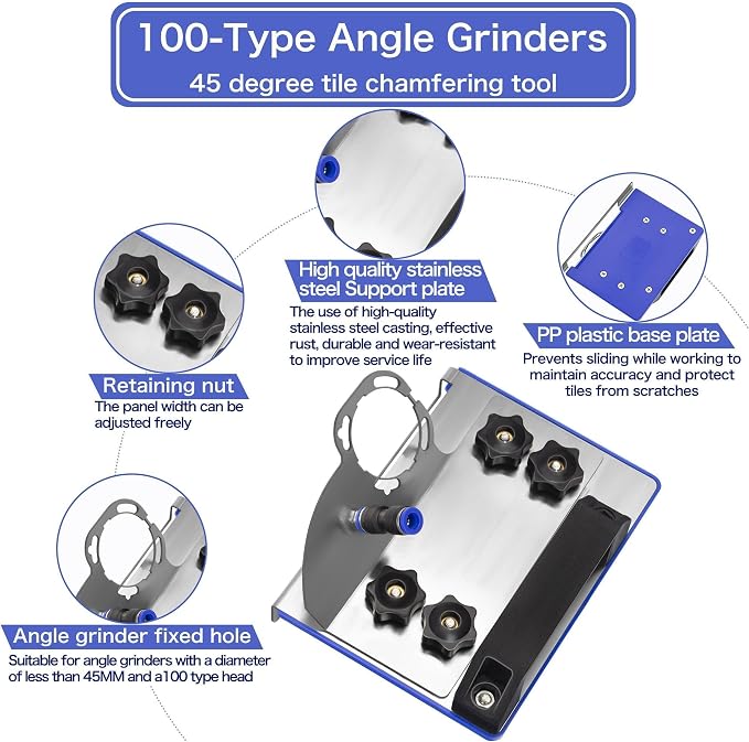 45 Degree Tile Chamfering Tool, Ceramic Tile Cutter Tool, Angle Grinder - Image 7
