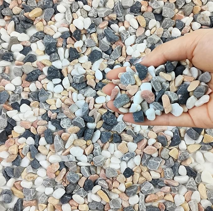 FANTIAN 10 lbs Pebbles for Landscaping, 3/8 Inch Pea Gravel. Decorative Stones by FANTIAN-GardeningMakesLifeBetter