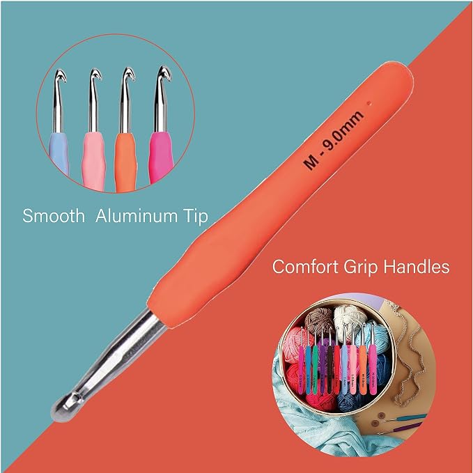 Yarniss 20 Sizes Crochet Hooks 0.5mm-10mm, Ergonomic Crochet Hooks Set - Image 6