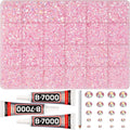 31000Pcs Pink Rhinestones for Bedazzling, Flat Back Resin Gem Diamond Crystal by Worthofbest