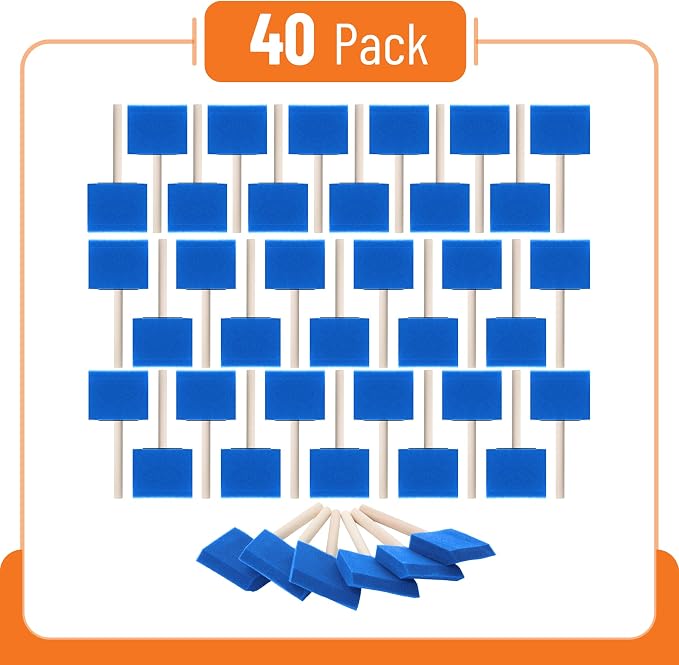 Bates- Foam Paint Brushes, 40 Pack, Sponge Paint Brush - Image 2