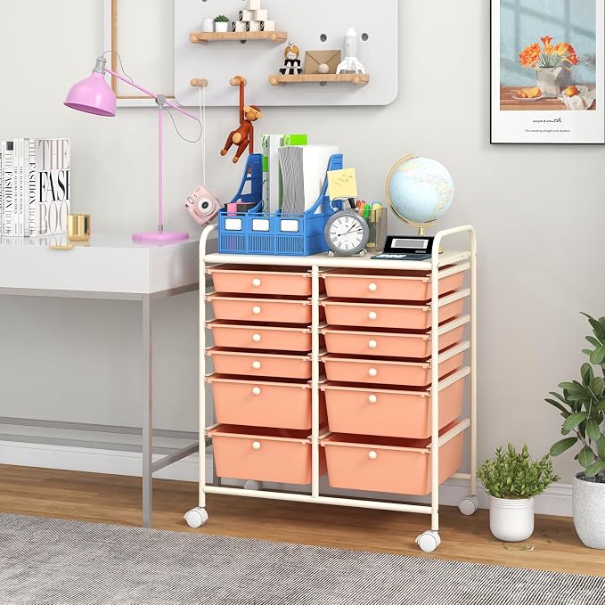 BECOMFORT 12-Drawer Rolling Cart by BECOMFORT