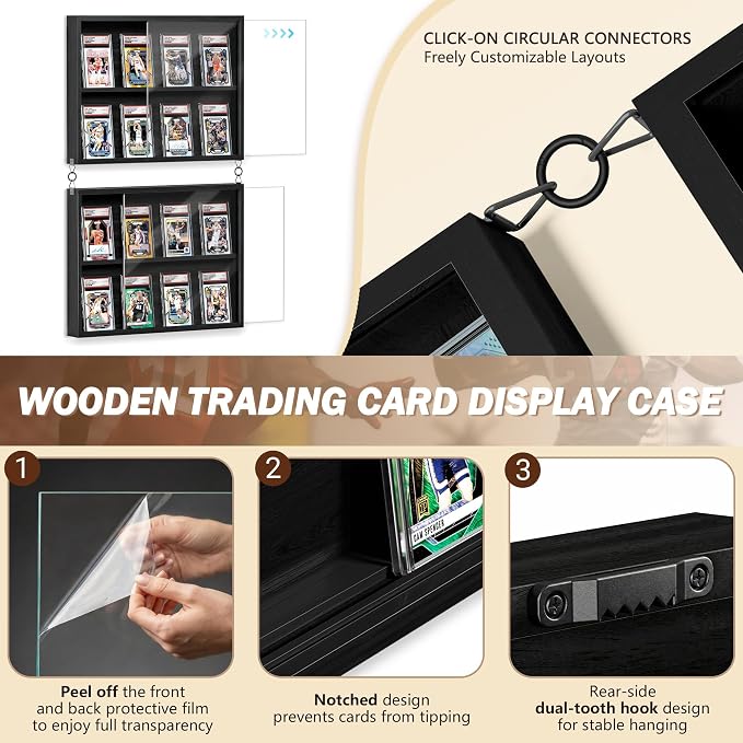 Emfogo Card Display Case, 2 Pack Trading Card Display - Image 4