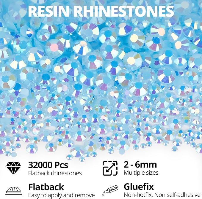 32000Pcs Pastel Blue Rhinestones - Image 2