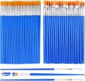 Small Paint Brushes Bulk, Anezus 100 Pcs Flat and Round Pointed Brushes Craft by anezus