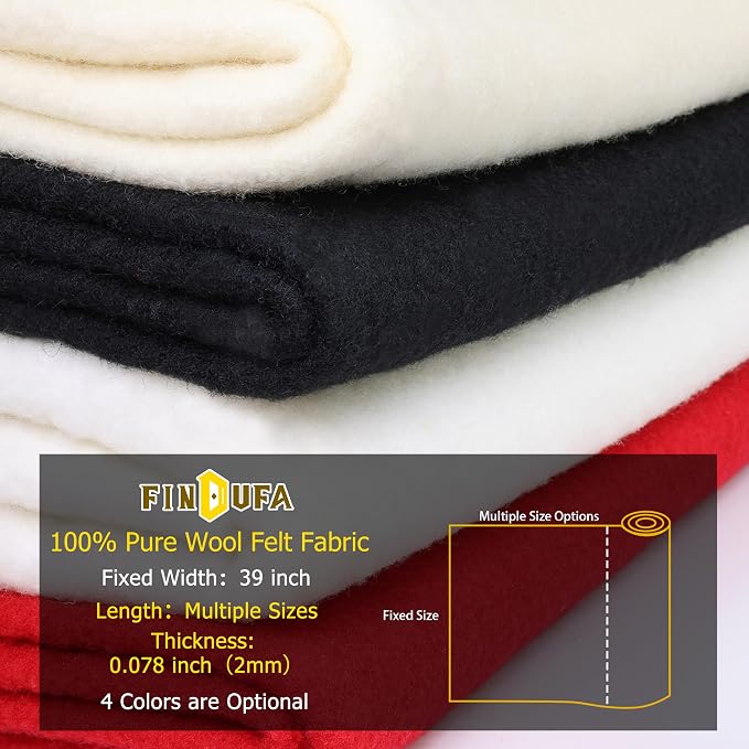 108" x 39" Wool Felt Fabric, Pure Merino Felt Fabric - Image 6